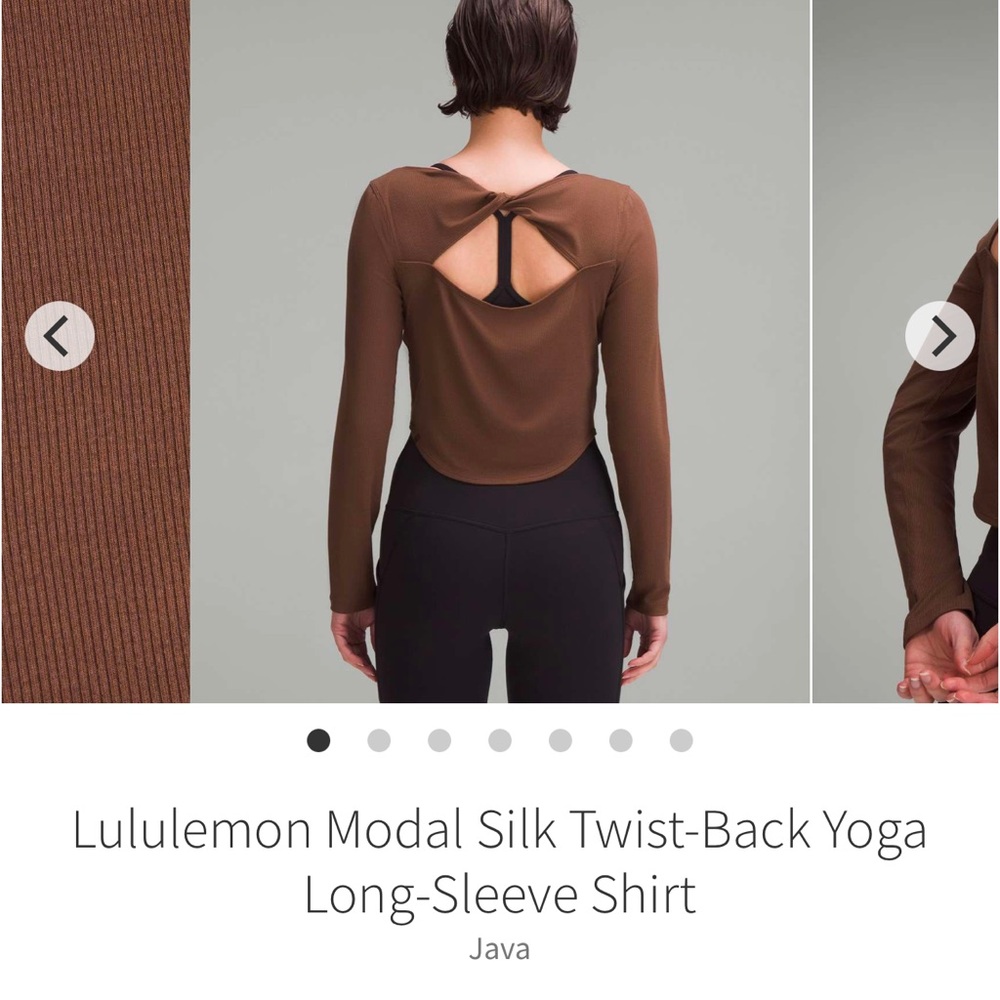 Lululemon Modal Twist Back Long Sleeve in Java